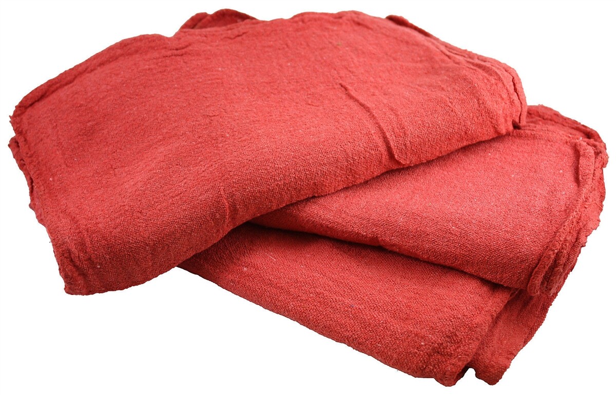 500 New Industrial Shop Rags Cleaning Towels Red Large 12x14 Towel B-Grade
