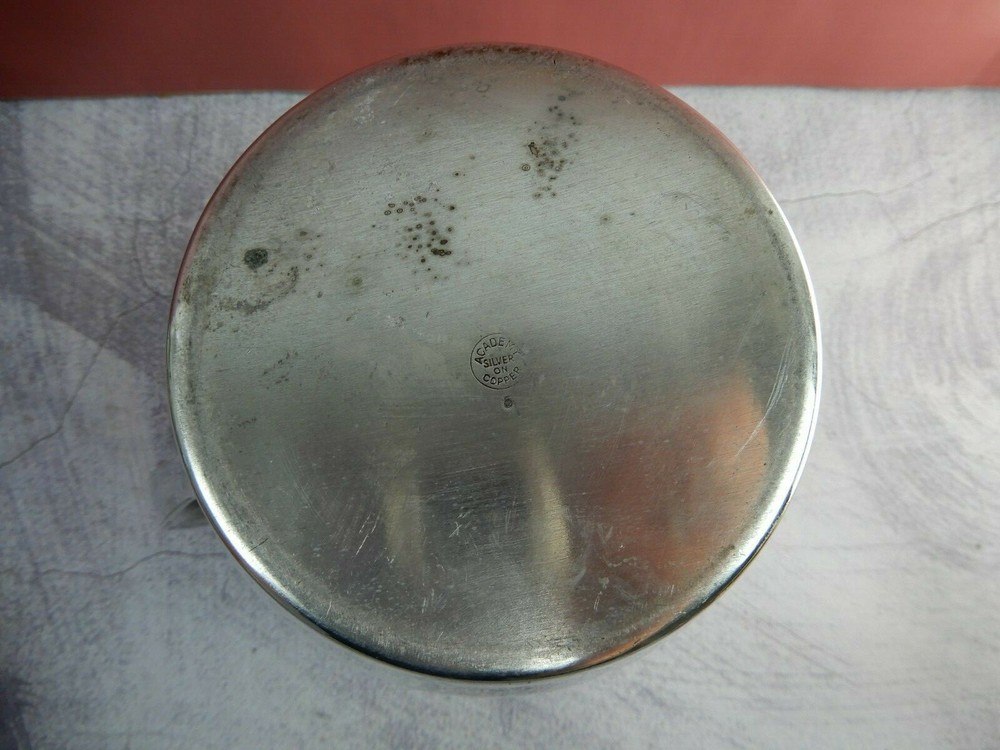 Vintage Academy Silver On Copper Water Pitcher 5