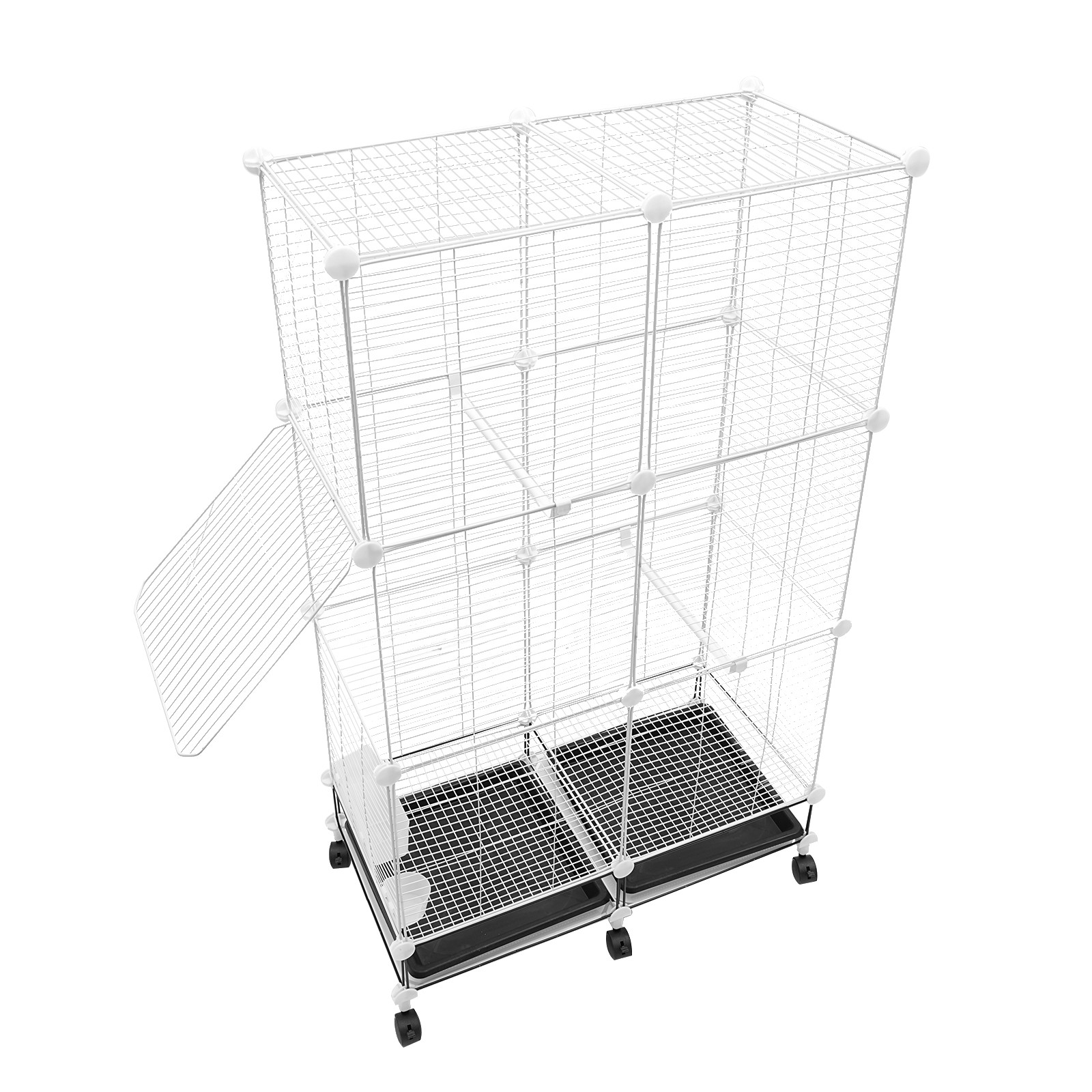 3-Tier Large Bird Cage 49.2in Rolling Metal Parakeet Cage for Canaries, Parrots