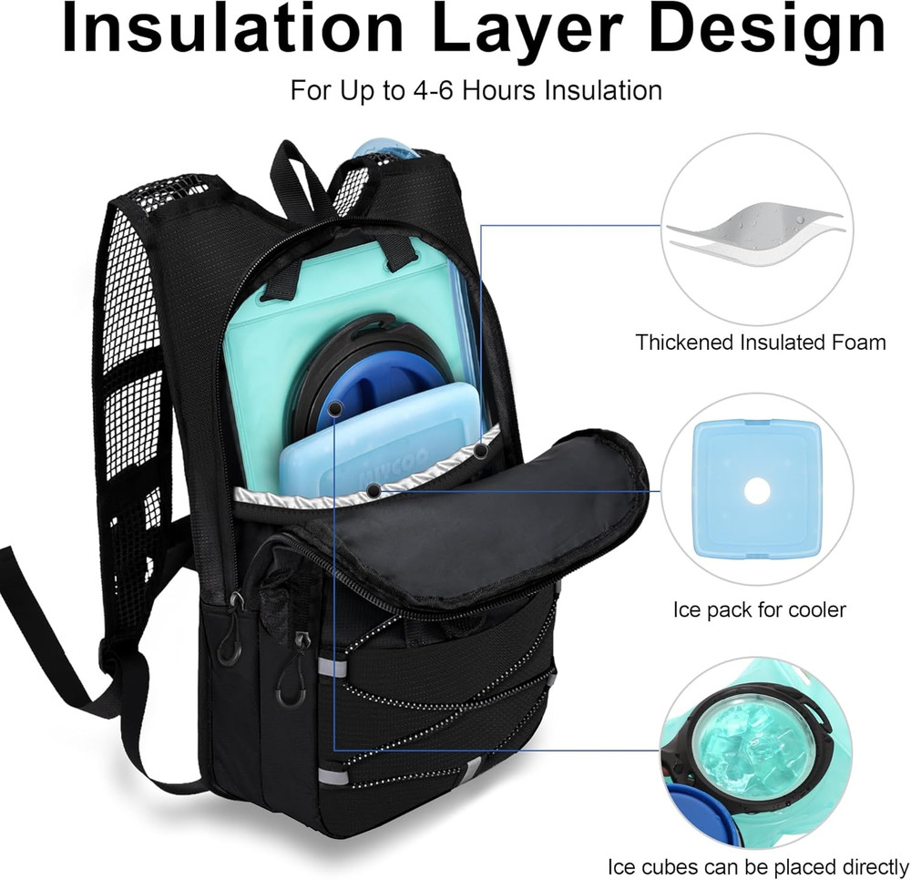 Hydration Backpack - Lightweight Water Backpack with 2L Water Bladder Bag, Runni