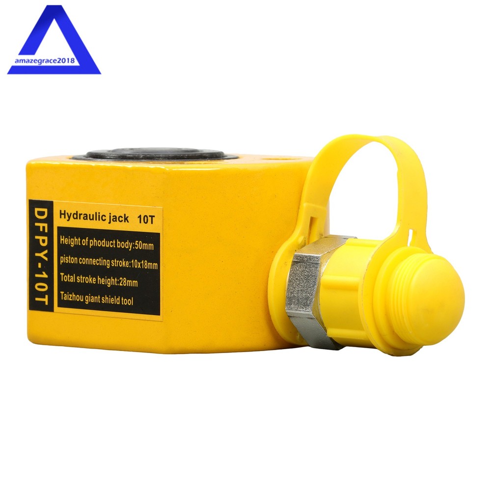 10T Hydraulic Cylinder Low Profile Ram Jack Multi-Section 1” Stroke Lifting