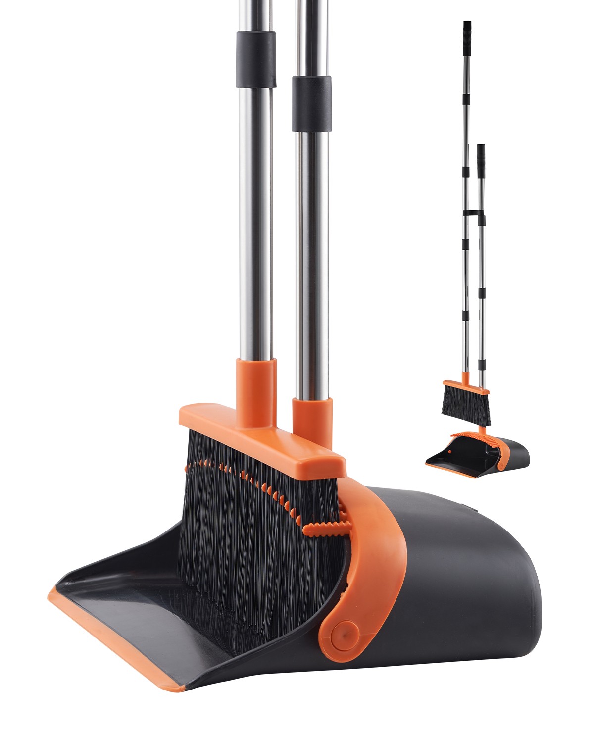 Broom and Dustpan Set with Self-Cleaning Teeth for Home Office Restaurant