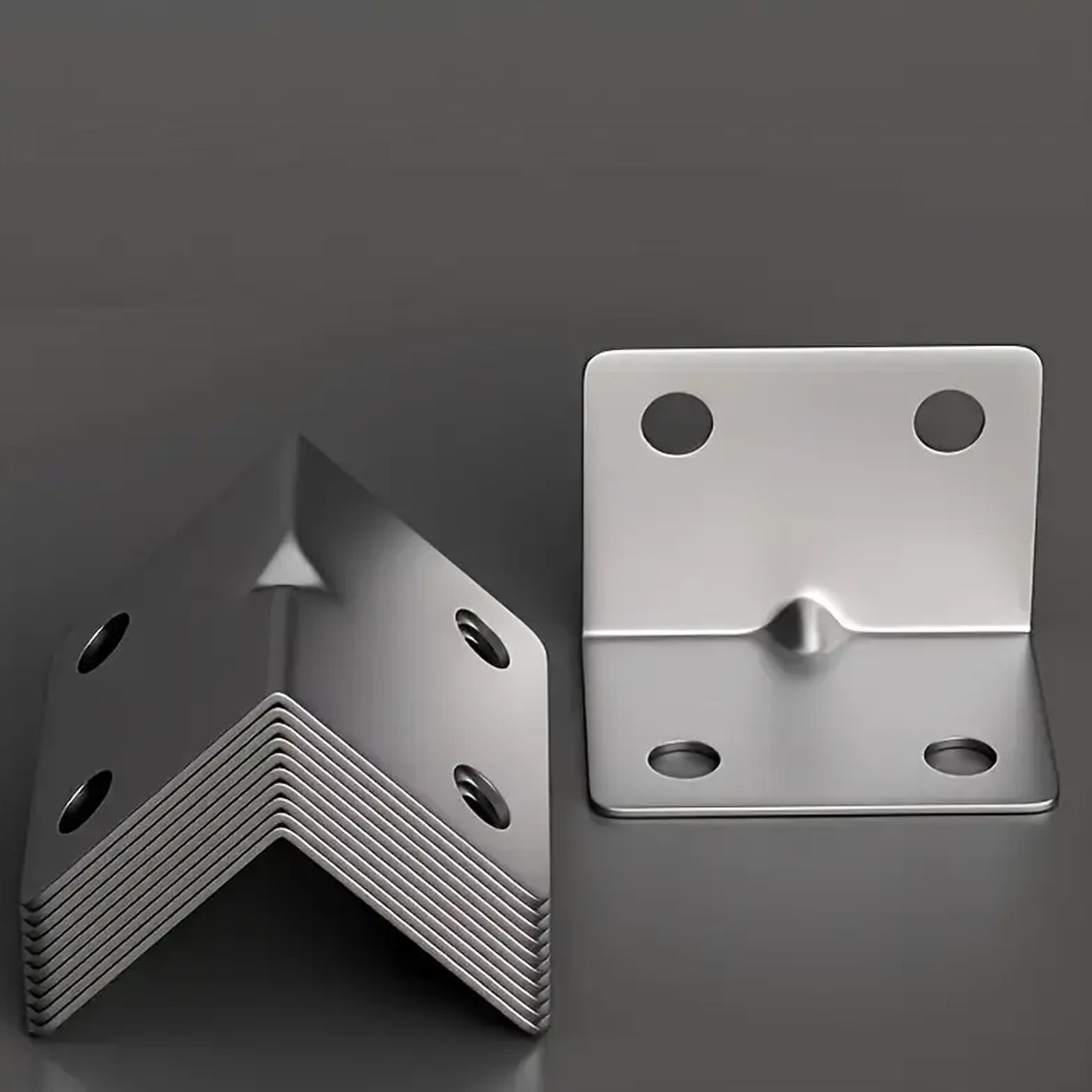 Stainless Steel L-Shaped Bracket Corner Brace 0.79in 90 Degree Angle Corner Lot