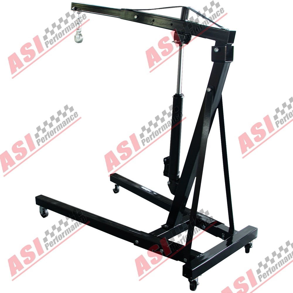 1 Ton Foldable Hydraulic Engine Hoist Crane Lift 4 Adjustable Position Black