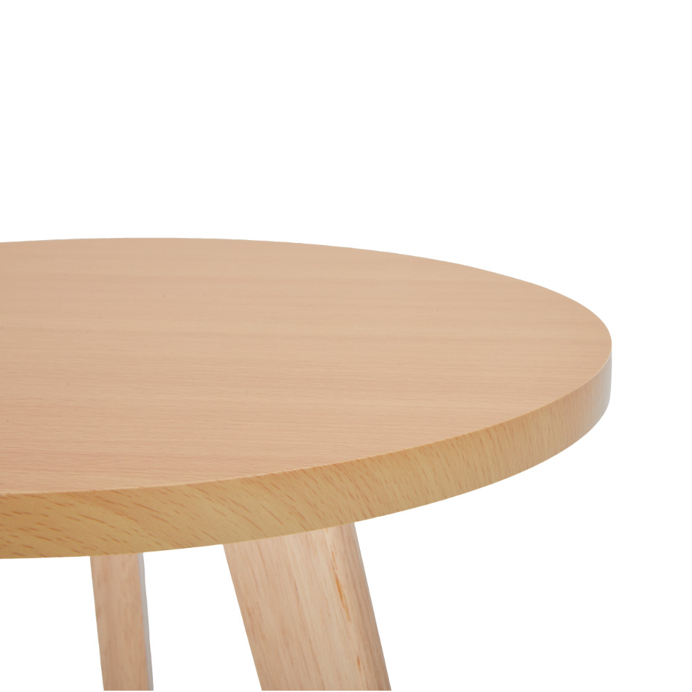 Modern Accent Table Solid Wood Frame MDF Top Natural Wood Compact Side End Table
