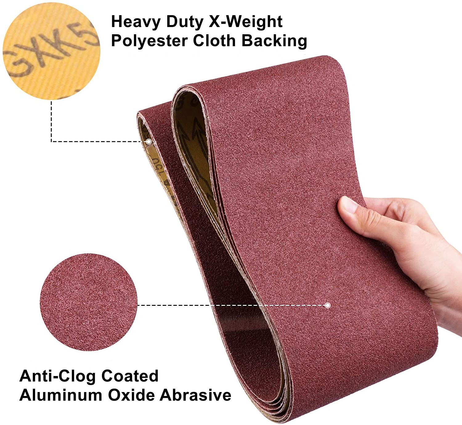 6 PACK 6x48 inch Sanding Belts 60 80 120 150 240 400 Grit Belt Sander Sandpaper