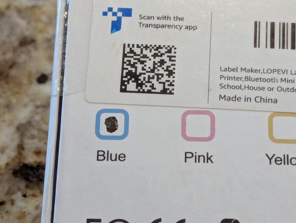 Portable Printer Lightweight Label Maker LOPEVI Sky Blue Bluetooth with App