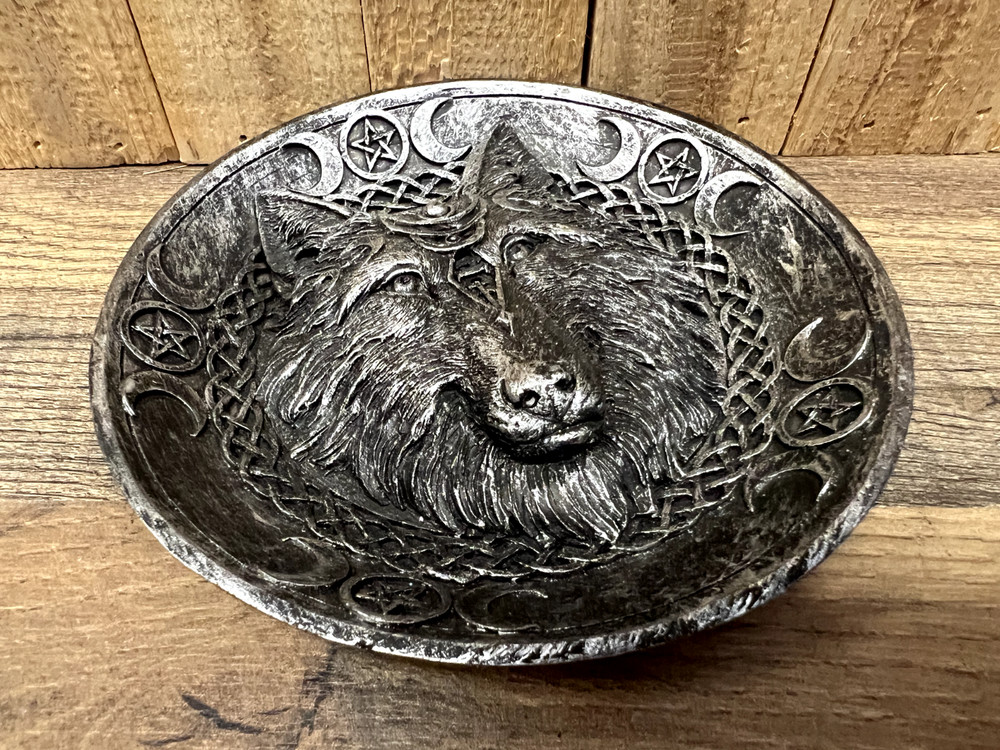 Wolf Resin Incense Burner 5" x 1"