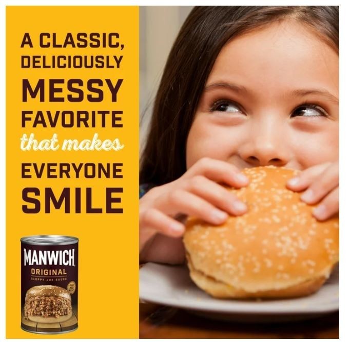 (6 pack) manwich Original Sloppy Joe Sauce, Canned Sauce, 15 oz