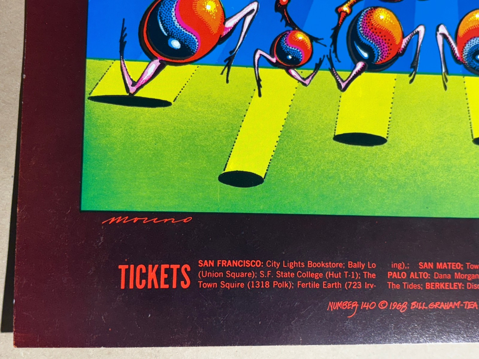 JIMI HENDRIX BUDDY MILES 1968 WINTERLAND CONCERT POSTER BG-140 Griffin Moscoso