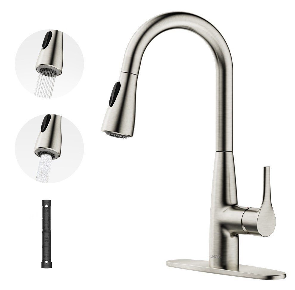 JOMOO Brushed Nickel/Chrome Kitchen Faucet, Pull Down Sprayer,Bar/RV