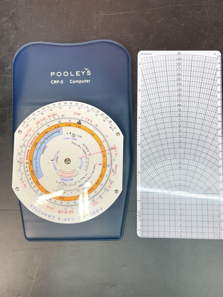 Pooleys CRP-5 E6B Flight Computer 10" Pilot Navigation Calculator