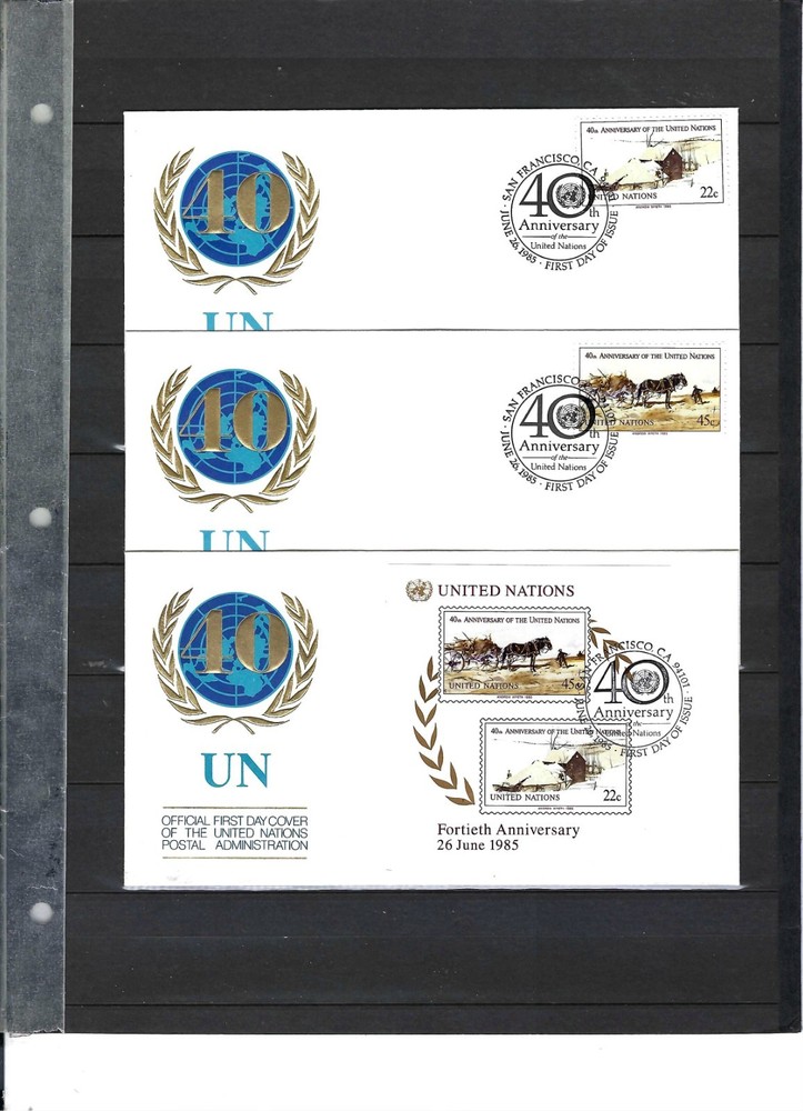 1985 40th Anniversary FDC's (Singles & SS) - SF Cancel (396A)