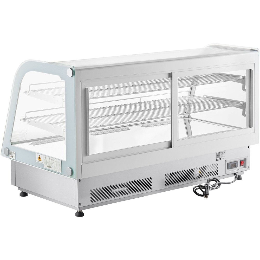 48" White Curved Refrigerated Drop-In Countertop Bakery Display Case