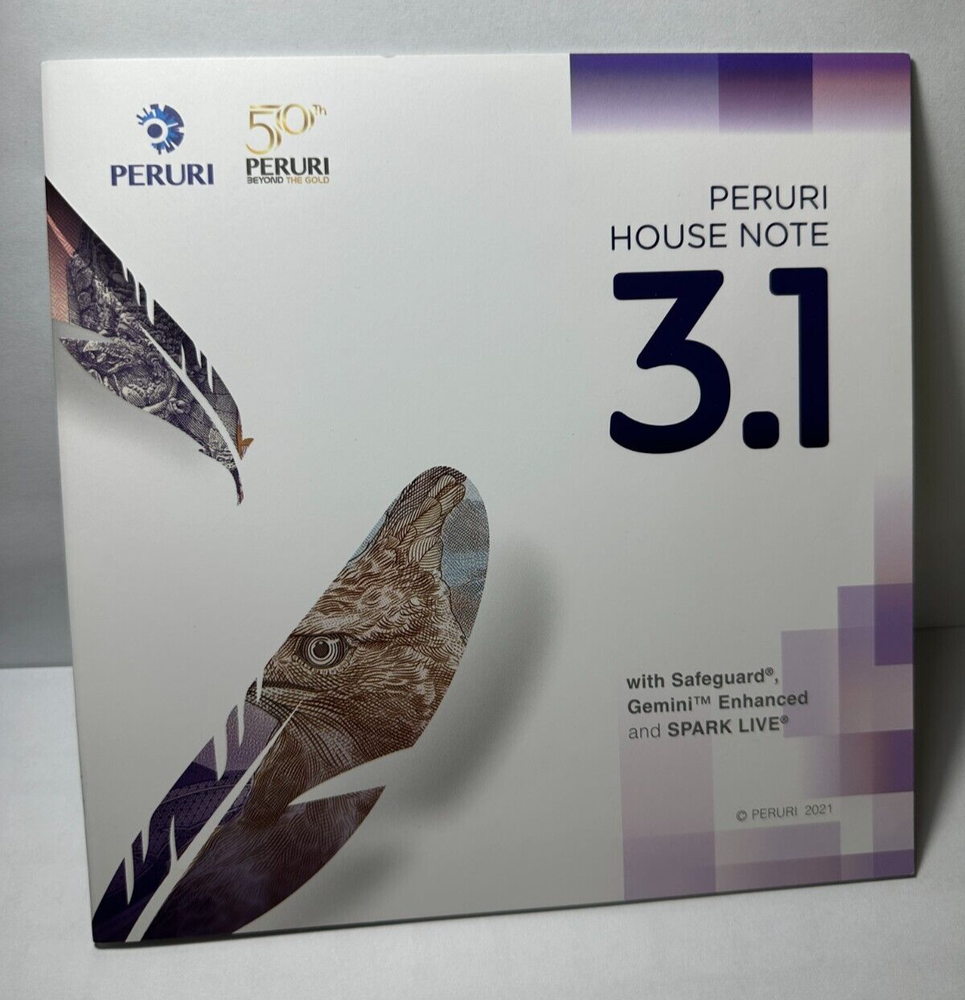 Indonesia Test Note/House Note 3.1 PERURI Polymer UNC Incl Folder
