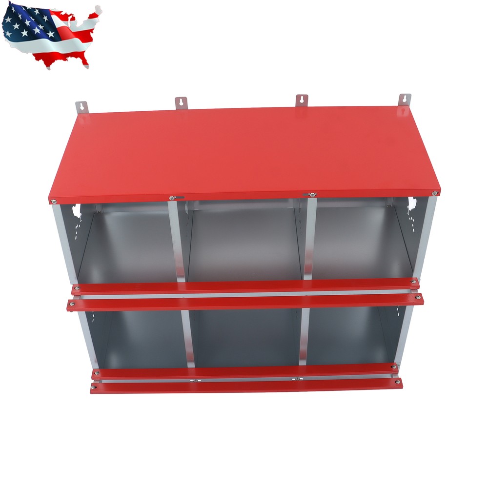 Galvanized Steel Chicken Laying Boxes 6 Compartment Nesting Boxes for Chickens