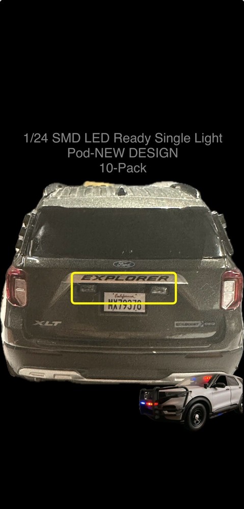 1/24 1/18 SMD LED READY SINGLE LIGHT PODS POLICE MODEL CAR CUSTOM 10 PACK