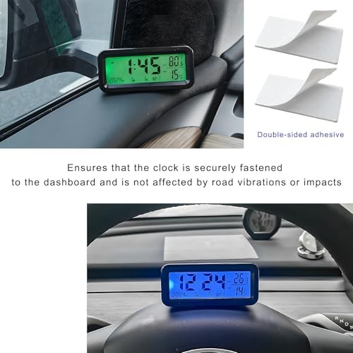 Car Digital Dashboard Clock, Vehicle Electronic Clock with Automatic Backlight
