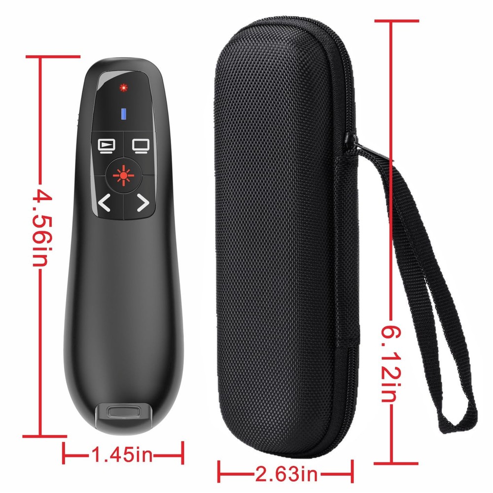 Wireless Presenter Remote Powerpoint Clicker USBA&C Receiver Storage Bag