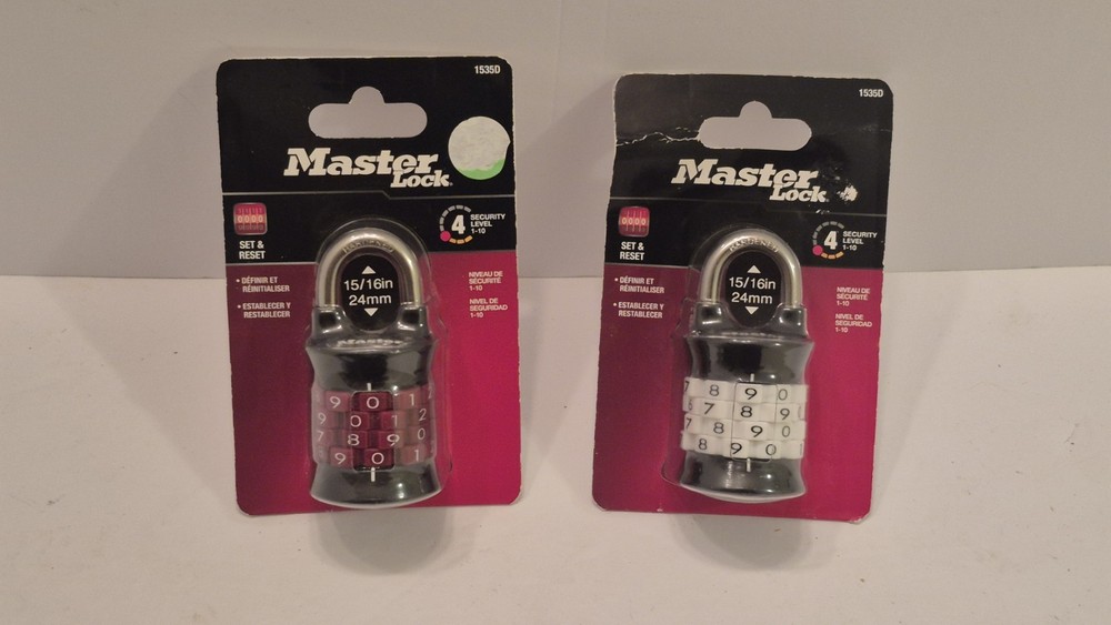2 Master Locks 1535D | Customizable Combination Padlocks  New