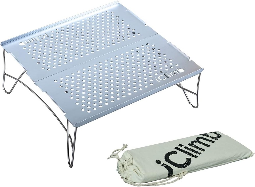 iClimb Mini Solo Folding Table Ultralight Compact for Mini, Silver