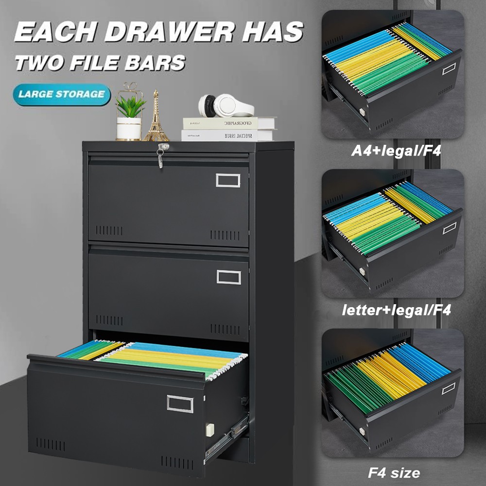 Filing Cabinet Lateral File Cabinet 3 Drawer Locking