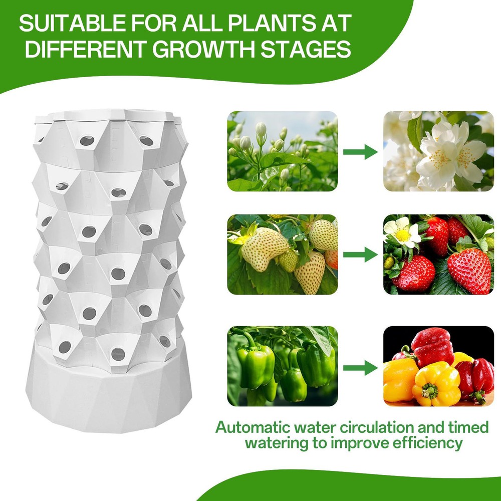 Hydroponics Growing System Tower 48 Slots Hydroponic Fruit Tower Layered gently