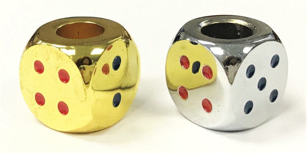 Eclipse Metal Gold And Silver Dice Cigarette Snuffers (2pc)