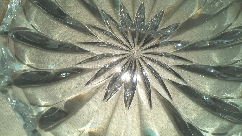 Vintage Lead Crystal - Round Candy/Nut Dish - Pleated Pattern