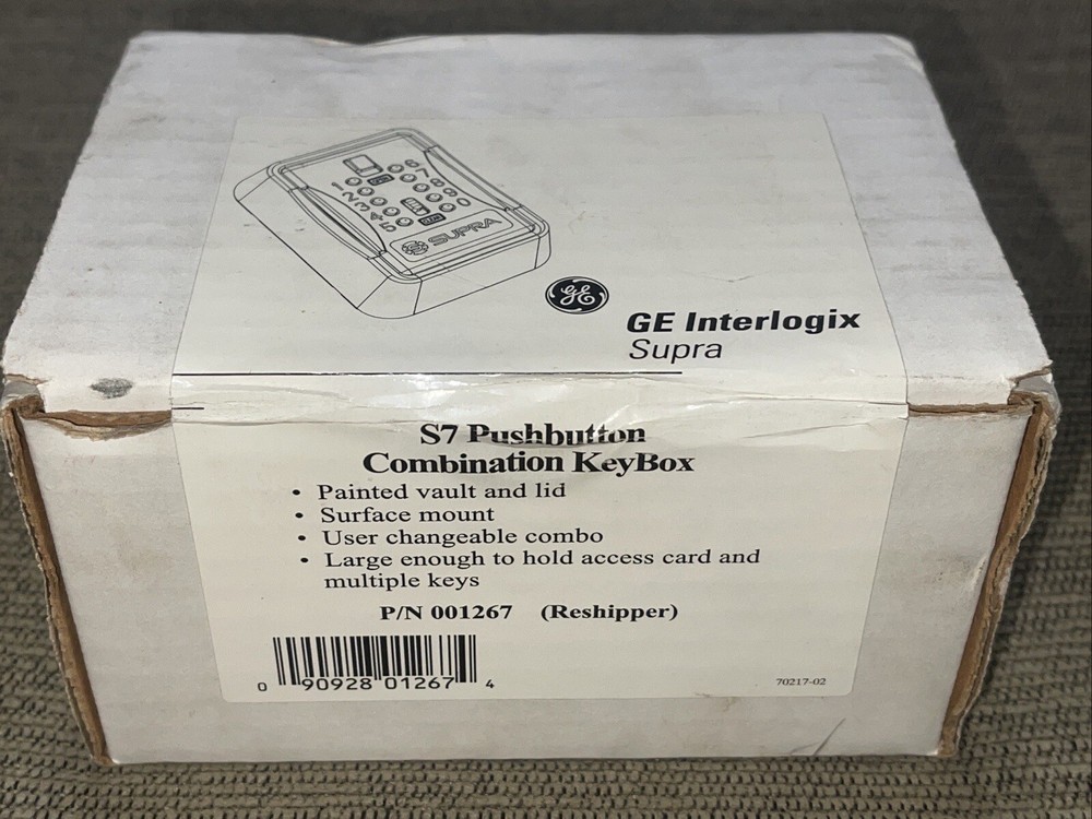 GE Interlogix Supra S7 Pushbutton Combination Key Box SEALED Holds Multiple Keys