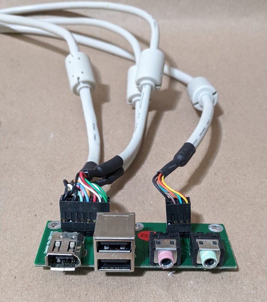 PC Tower Case Front Panel PCB Port Assembly: 2x USB 2.0/Audio/MIC/Firewire Cable