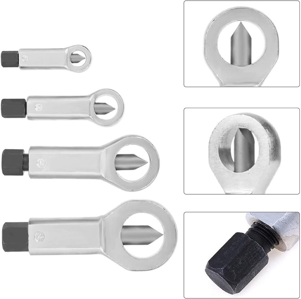 4PCS Nut Splitter Breaker 9-27mm Nut Remover Extractor Adjustable Cracker Tools