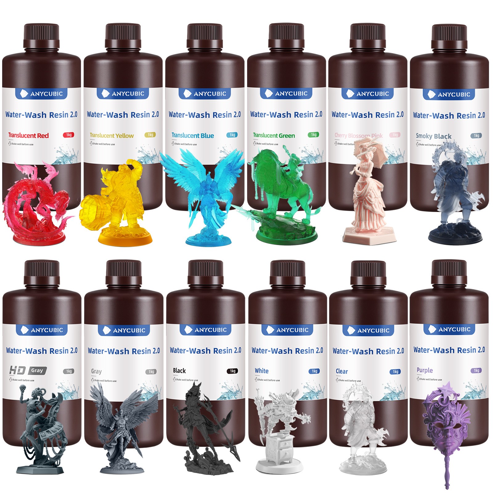 【Buy 5 Pay 3】Anycubic Water Washable Resin 2.0 Low Shrinkage for LCD 3D Printer