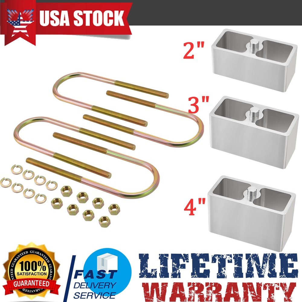 Universal 2"/ 3" /4" Drop with U-Bolts & Hardware Leaf Spring Lowering Block Kit