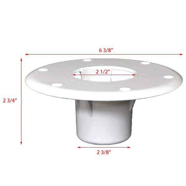 ITC Boat Table Post Base 2 3/8 Inch White Aluminum