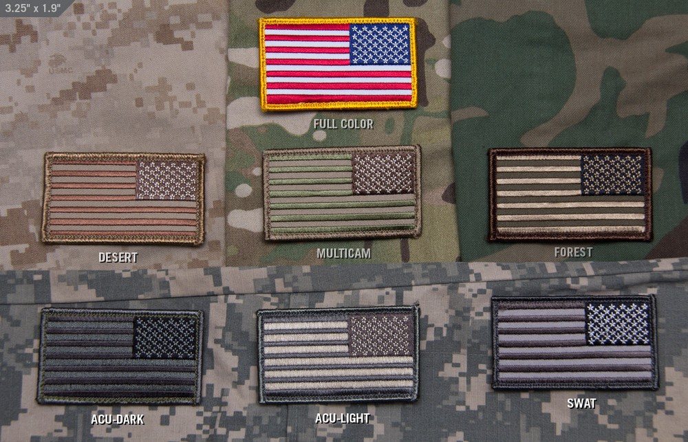 Reverse US Flag Patch with hook Backing Mil Spec Monkey Patch 0051