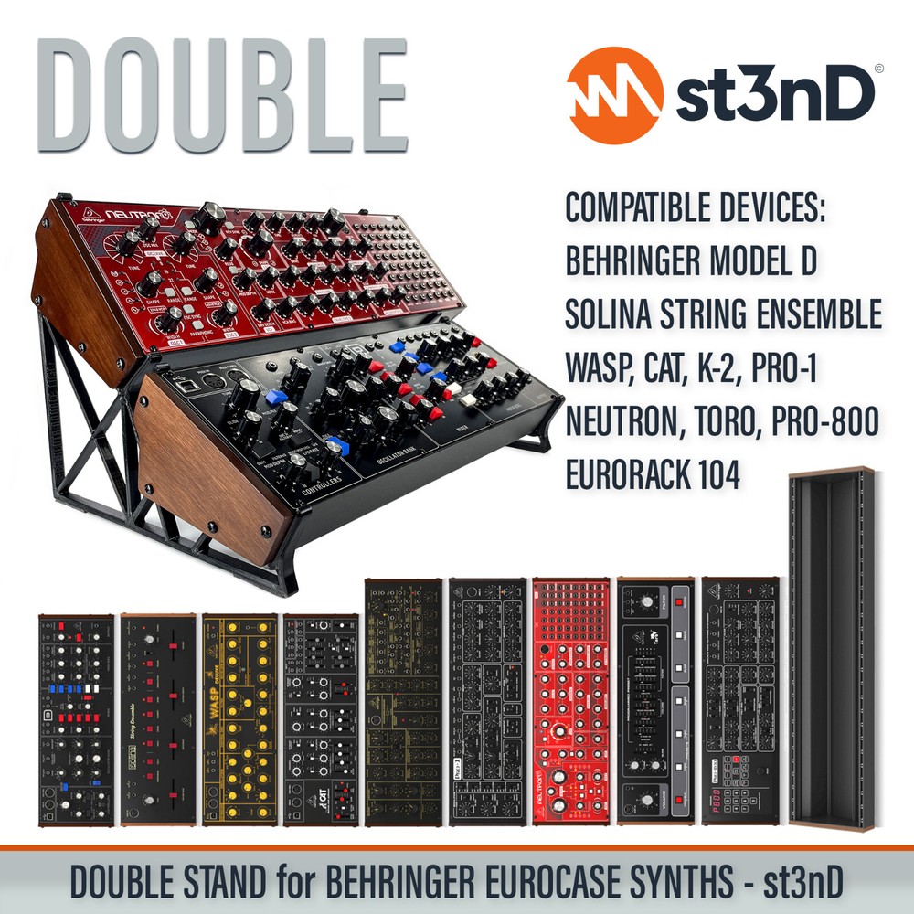 DOUBLE STAND for BEHRINGER EUROCASE INSTRUMENTS AND SYNTHS - 3D Printed