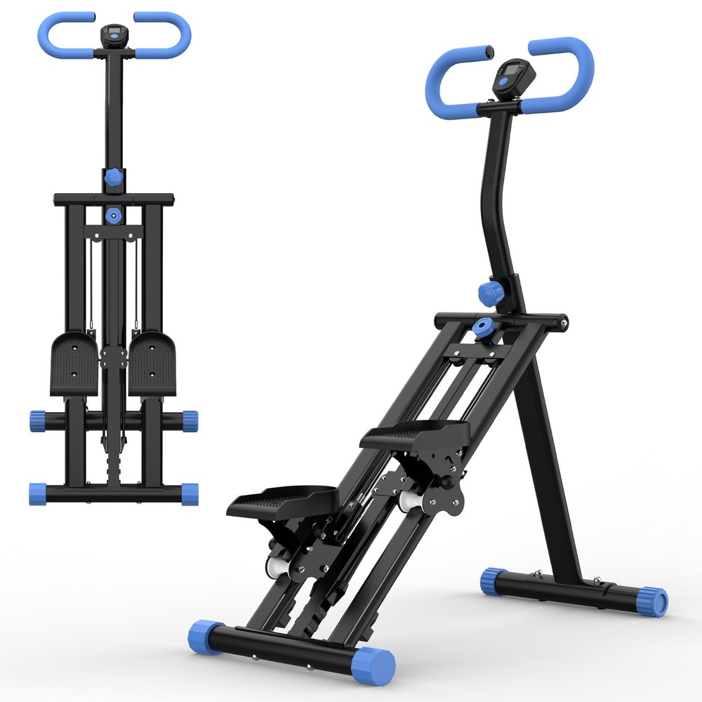 Folding Vertical Climber Step Machine Full Body Workout LCD Display Max 265lbs
