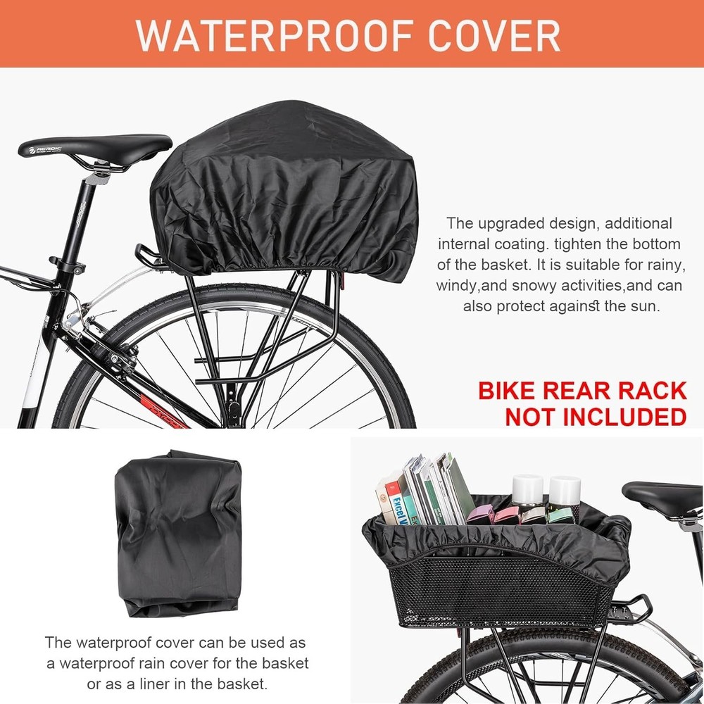 Versatile Iron Bicycle Rear Basket with Adjustable Cargo Net - Easy Installation