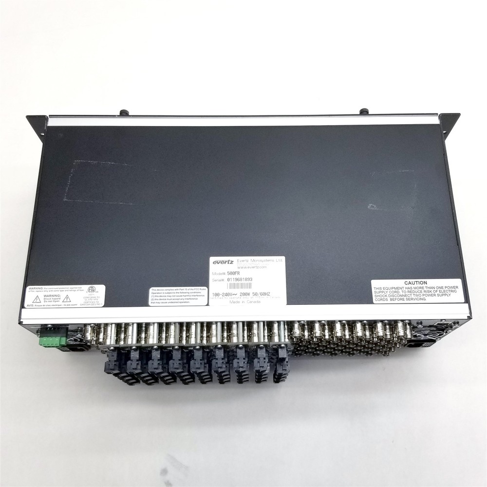 Evertz 500FR Distribution Frame w/1*500FC 2*500ADA 9*500ADA-AUD Module Card