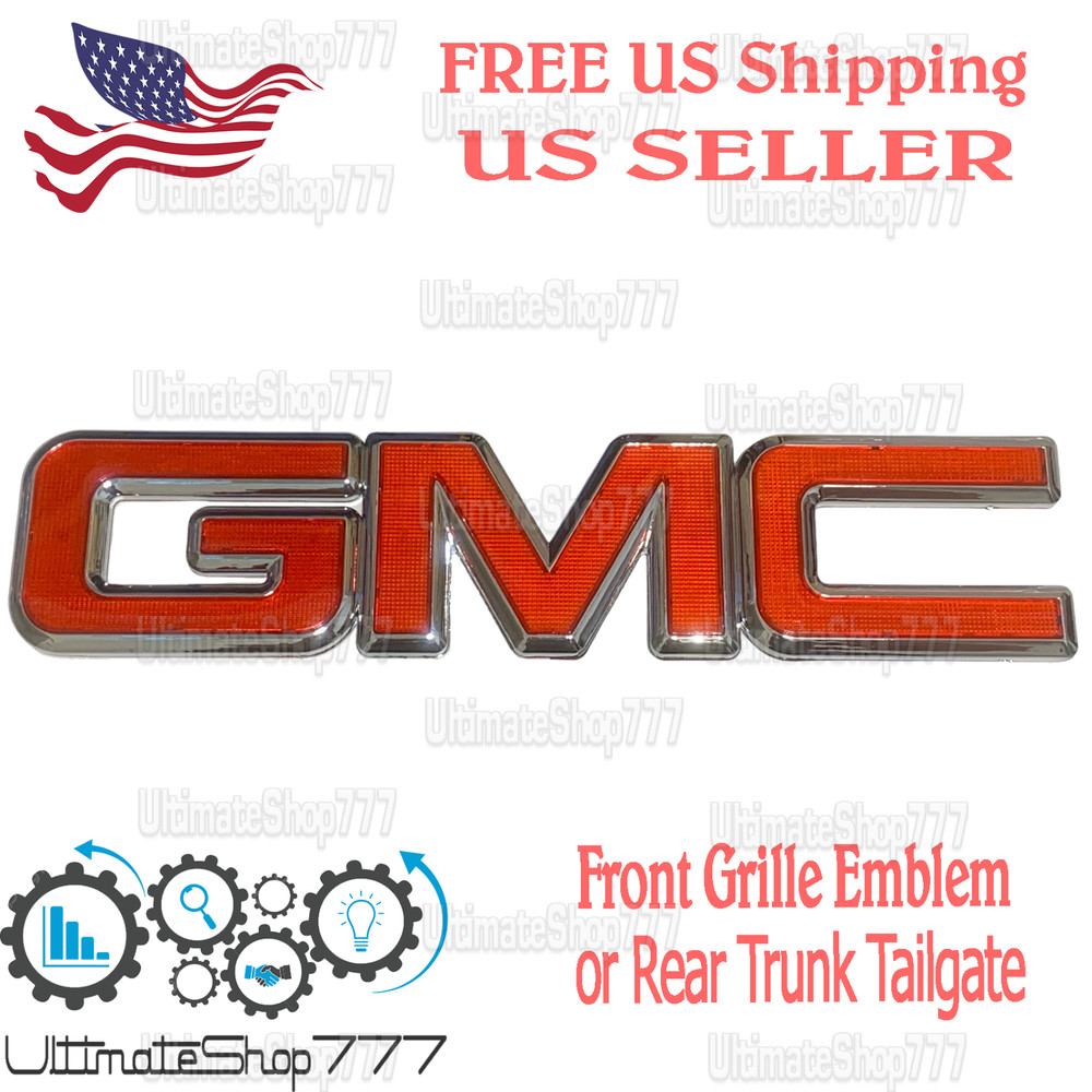GMC RED Front Grille Emblem for 2001-2007 GMC Sierra 3500