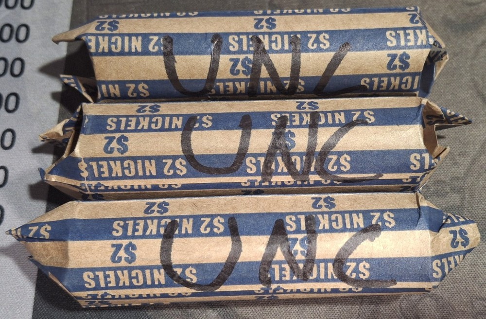 Uncirculated Condition Nickel Roll, Random Dates