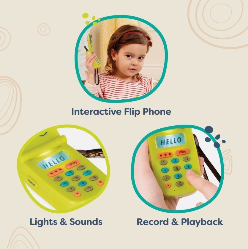 B. toys Hellophone Lime Green Kids Play Phone with Sounds
