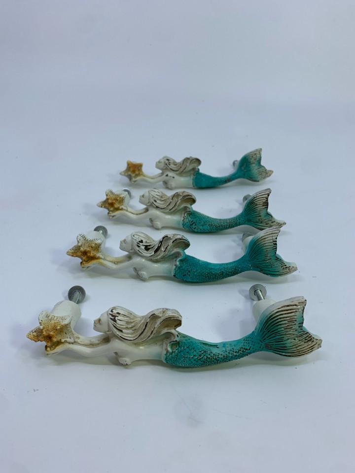 4PC MERMAID DRAWER PULLS.