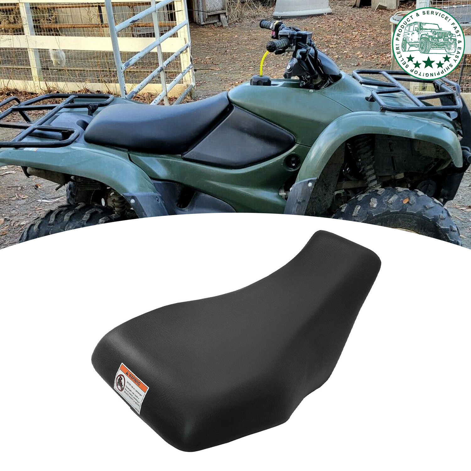 Complete Seat Fits Honda Rancher 420 TRX420FE TRX420FM 4x4 ES 2010 - 2013 Black