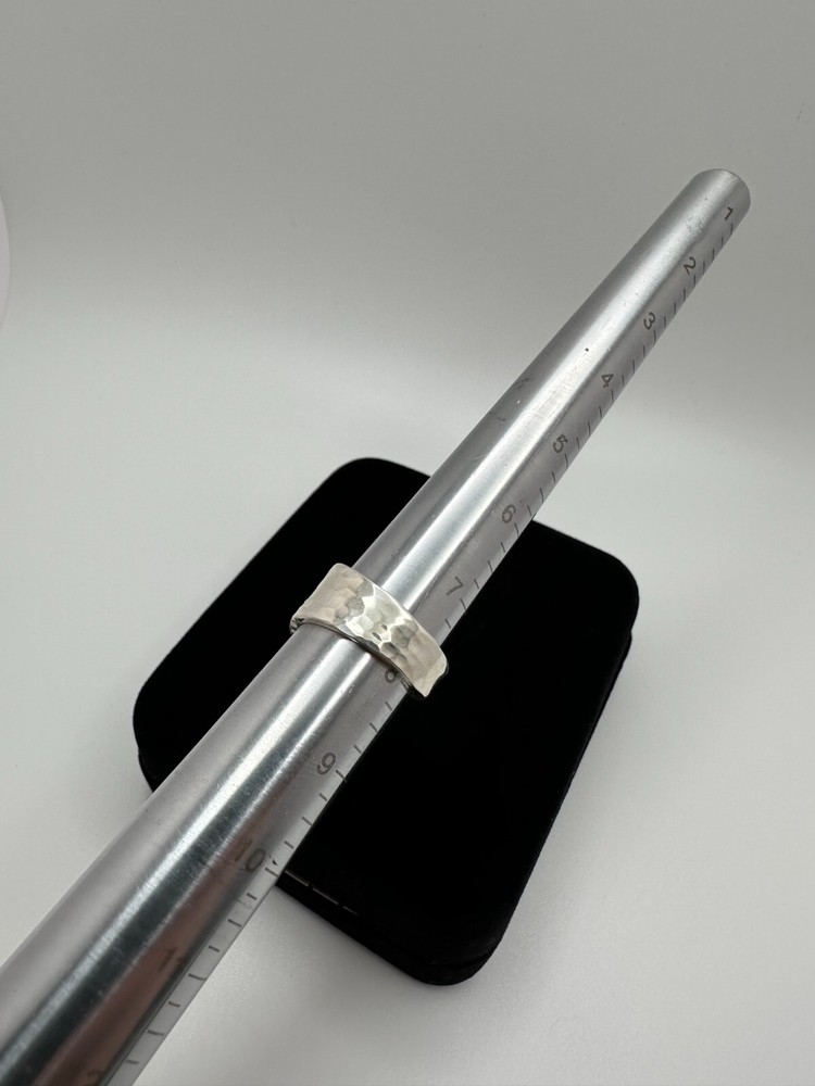 Boho Sterling Silver Hammered Monogrammed "A" Spoon Ring Size 8 JB20