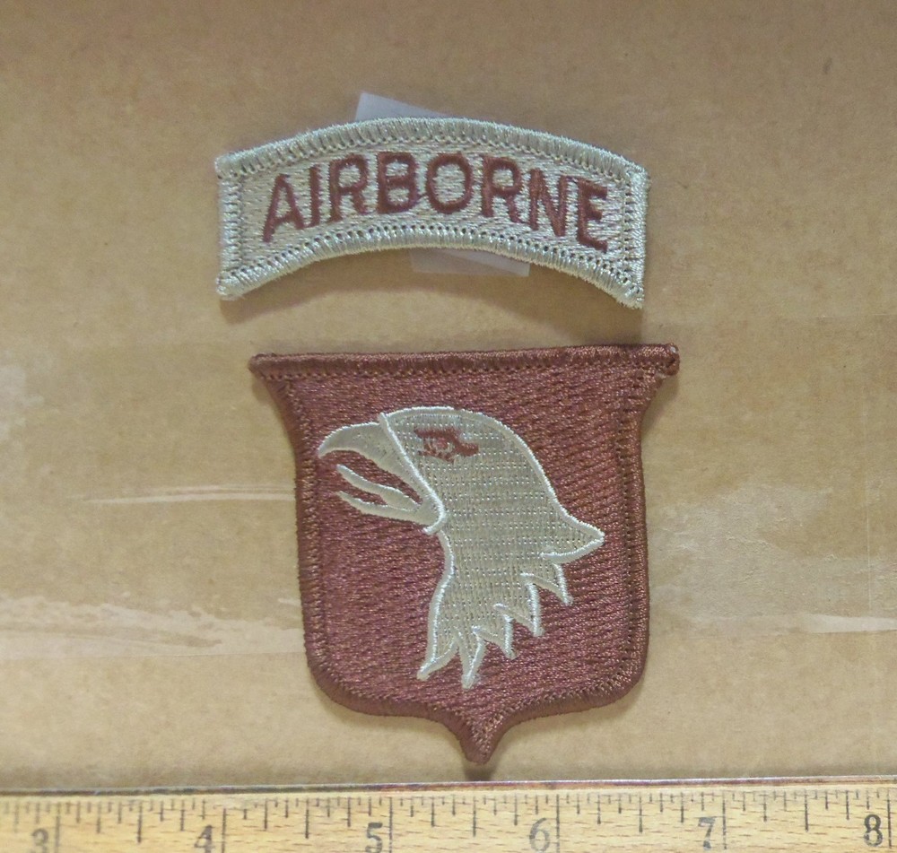 US Army - 101st Airborne Desert Embroidered 2 Patch Set