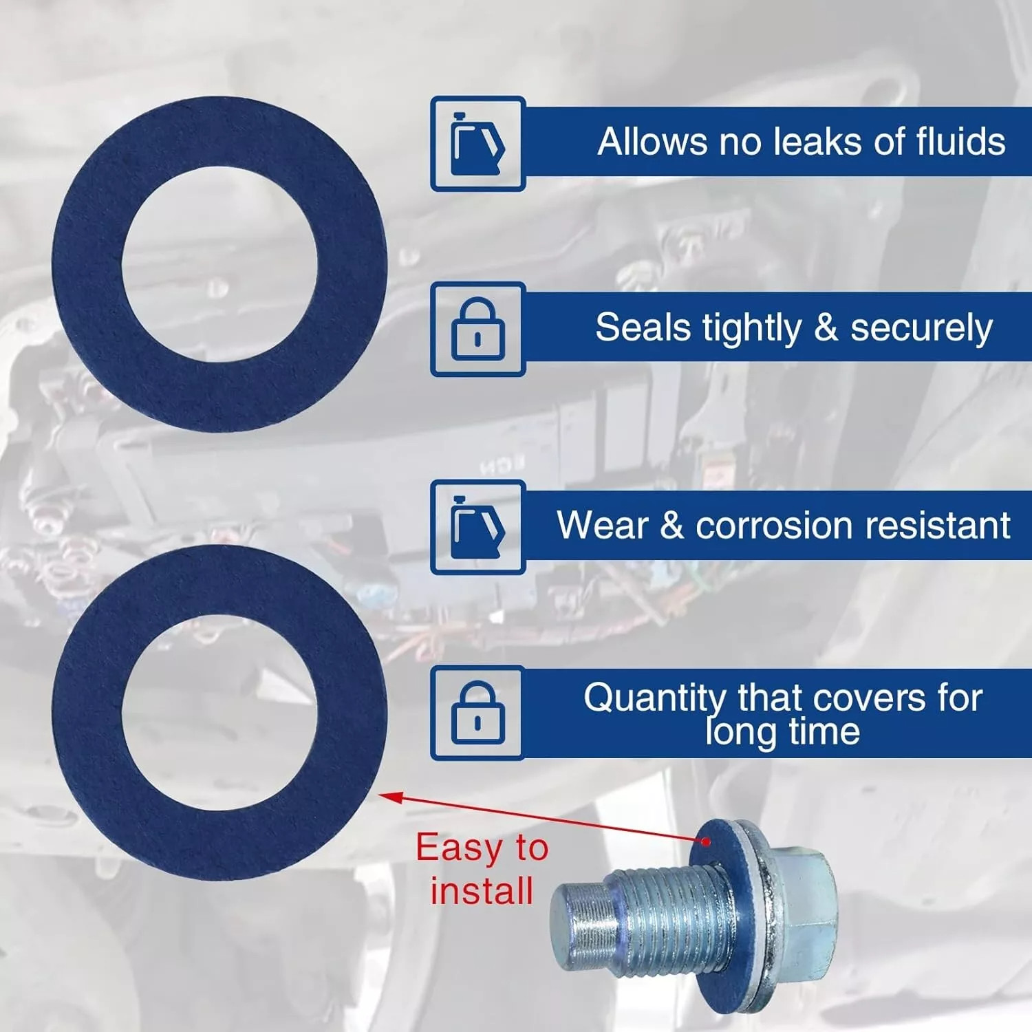 100PCS 12mm Oil Drain Plug Washer Gasket 90430-12031 For Toyota Lexus SCION US