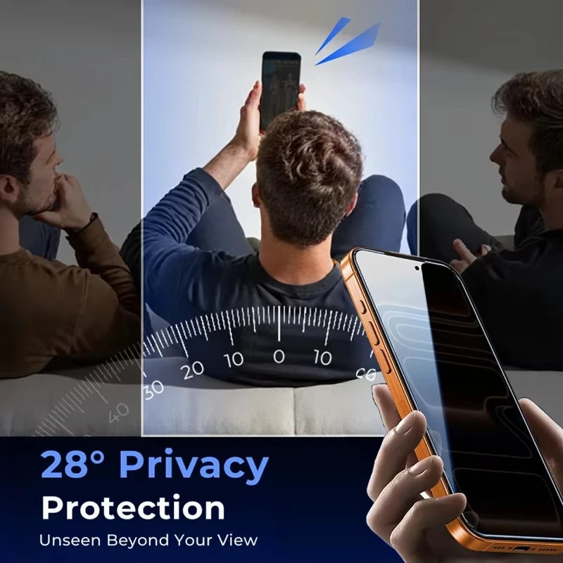 For iPhone 17 16 15 Pro Max Privacy Tempered Glass Screen Protector+Simple Tool