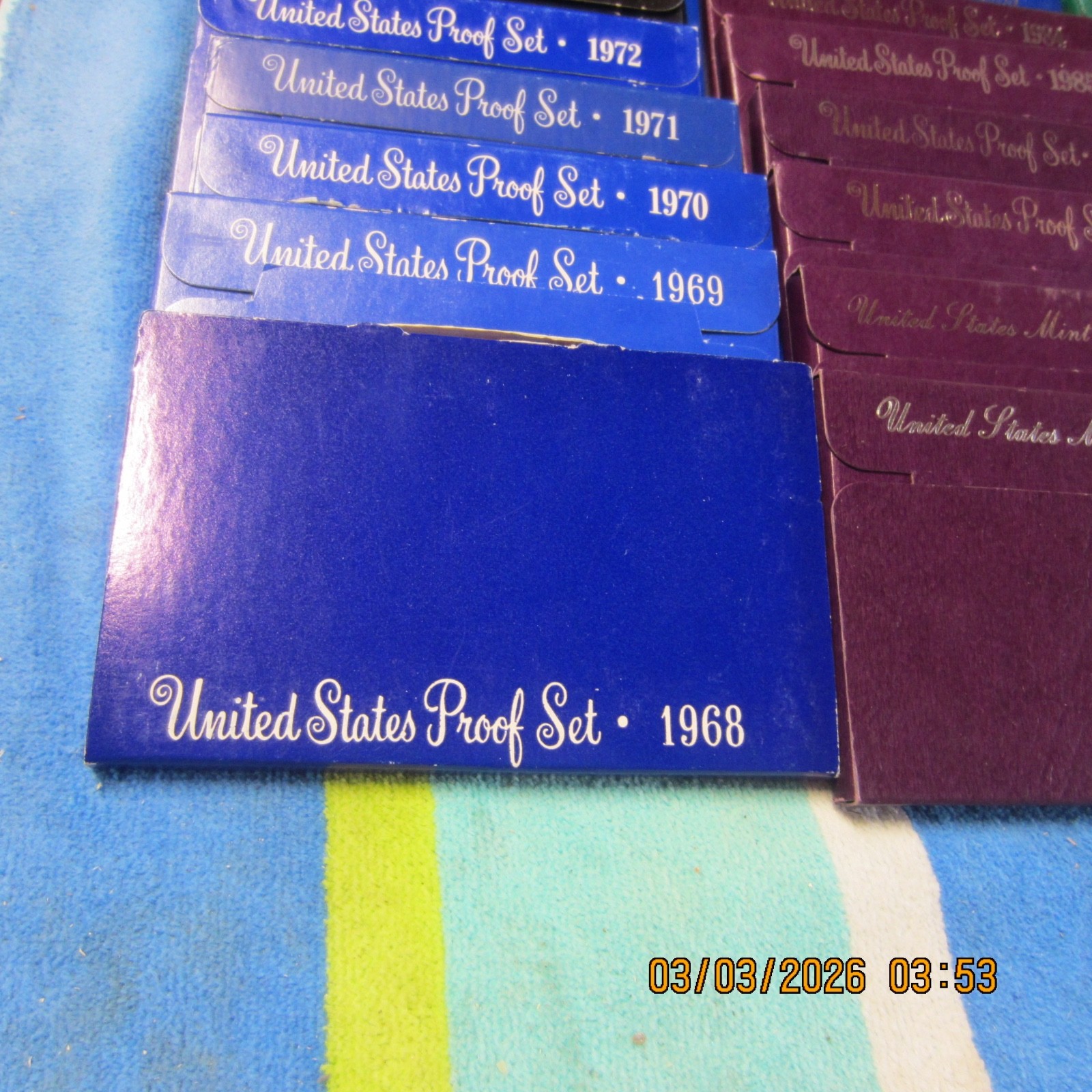 LOT OF PROOF SETS 1968 TO 1999.